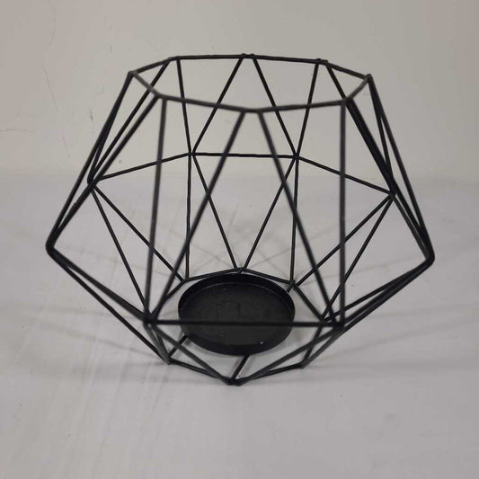 BLACK GEOMETRIC CANDLE HOLDER