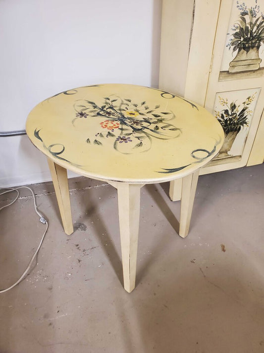 PAINTED YELLOW END TABLE