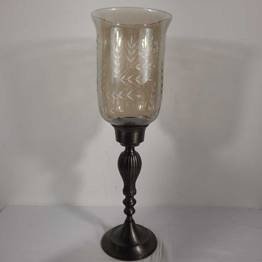 SMOKE GLASS CANDLE HOLDER