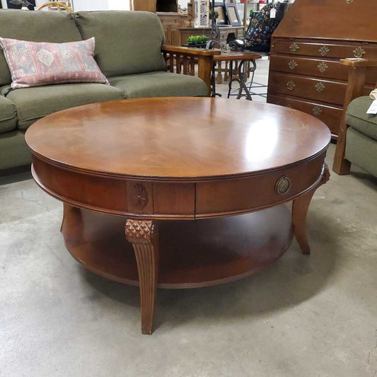 LG ROUND COFFEE TABLE W/DRAWERS