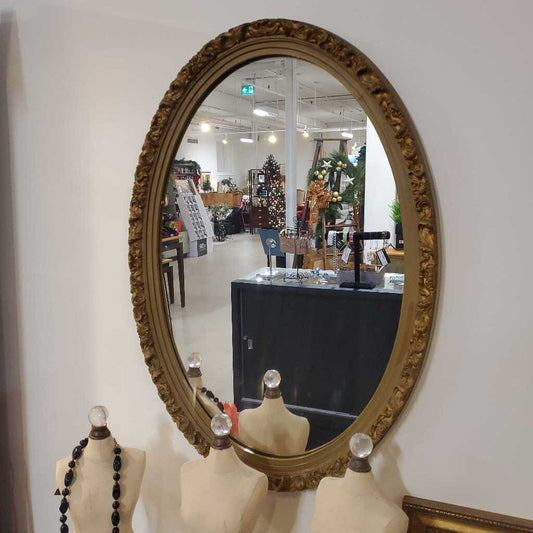 OVAL GOLD FRAMED MIRROR