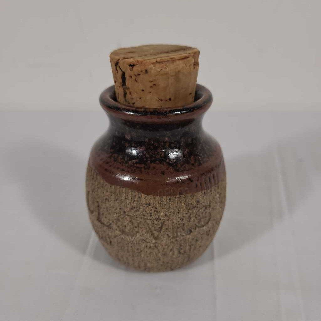 CLOVE POTTERY JAR W/CORK