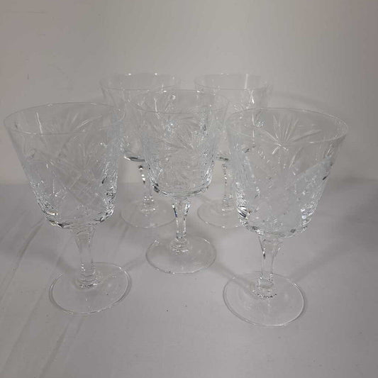 S/5 PINWHEEL WINE GLASSES