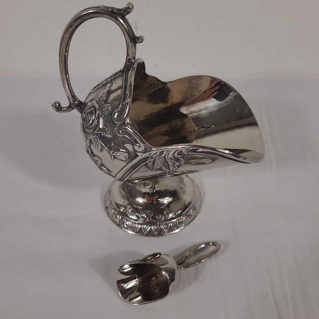 VTG SILVER SUGAR SCUTTLE