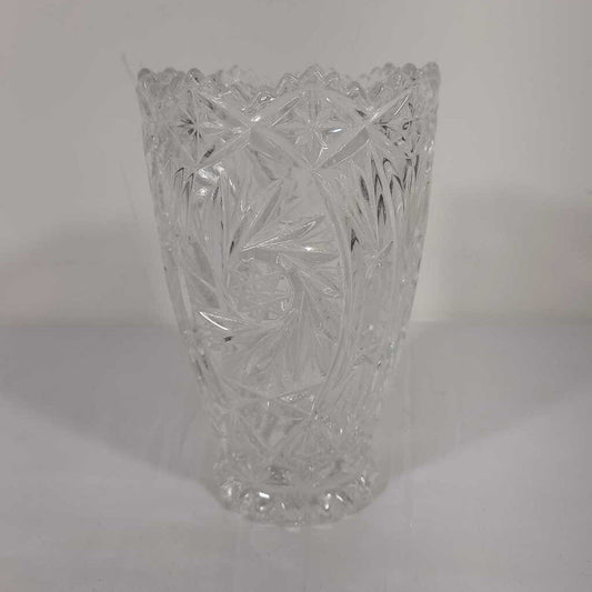 PINWHEEL CUT GLASS VASE