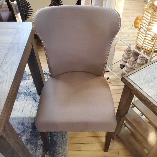 GREY STUDDED ACCENT CHAIR