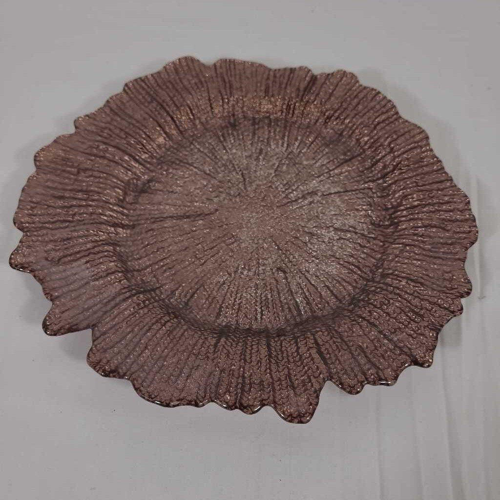 BROWN TEXTURED GLASS PLATE