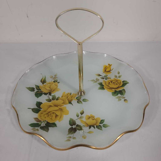 YELLOW ROSE SERVING DISH