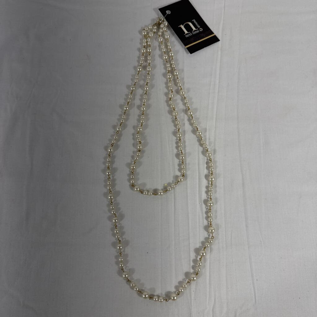 DOUBLE STRAND FAUX PEARL NECKLACE