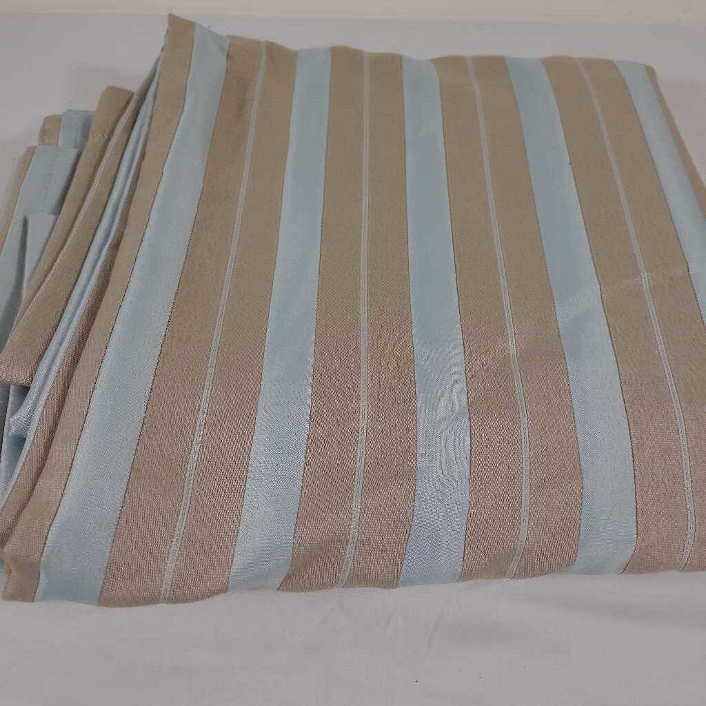 PR TAUPE/BLUE STRIPED CURTAINS