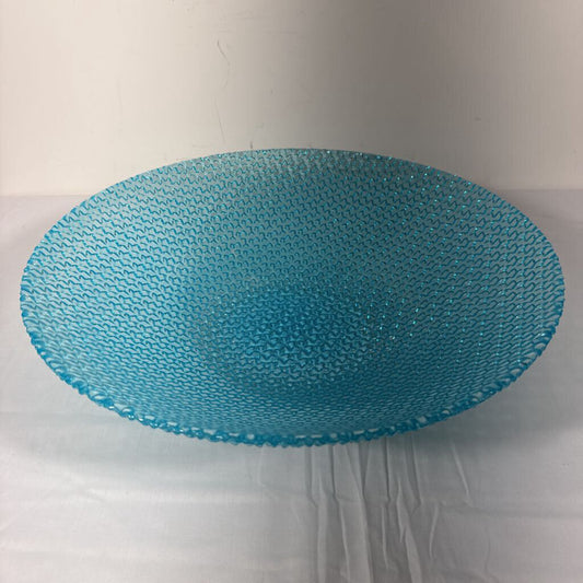 15.25" TURQUOISE GLASS BOWL