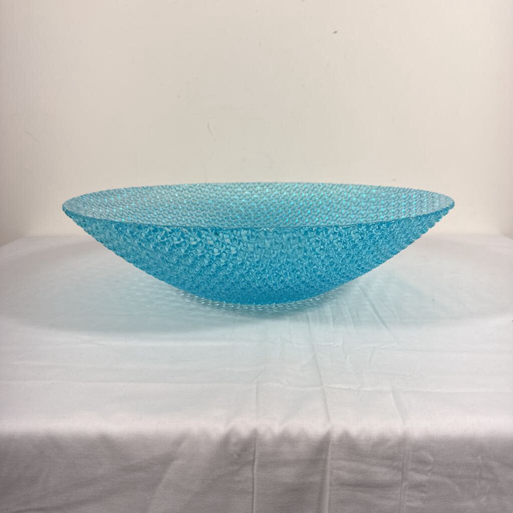 15.25" TURQUOISE GLASS BOWL