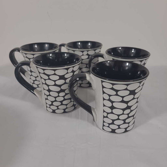 S/5 B&W MUGS