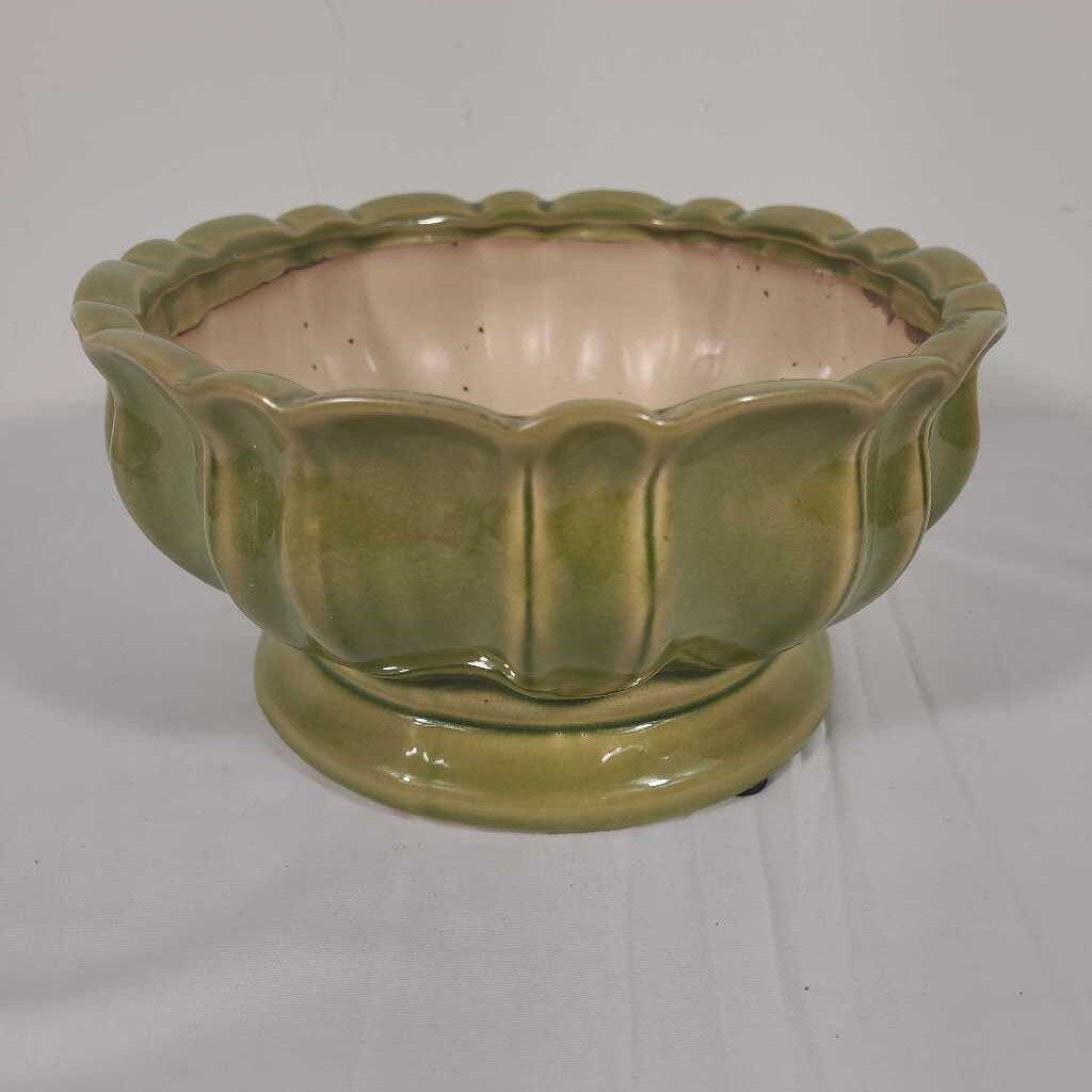 GREEN CERAMIC PLANTER