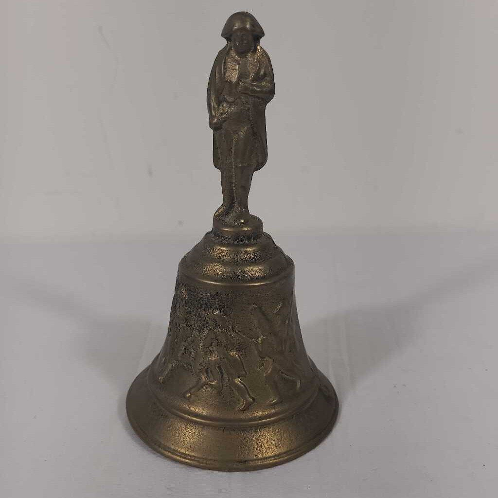 VTG BRASS NAPOLEON BELL W/BATTLE SCENE