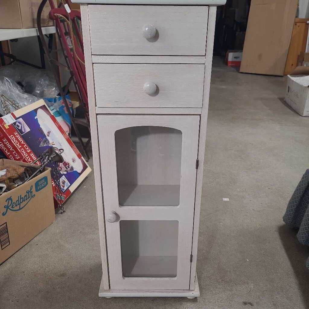 WHITE 2 DRAWER CABINET