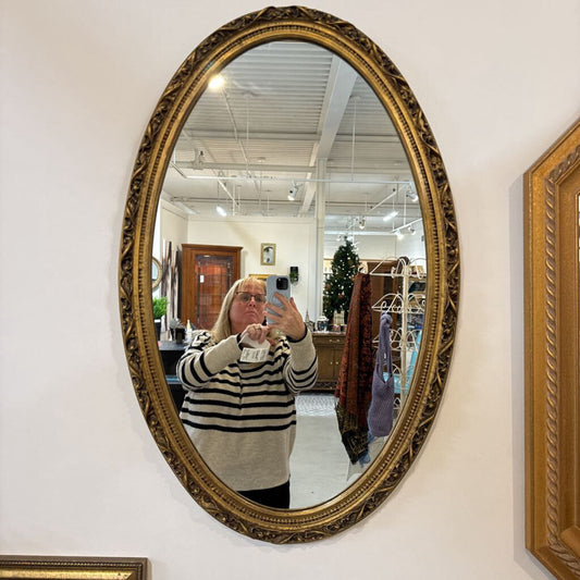 VINTAGE GOLD OVAL MIRROR