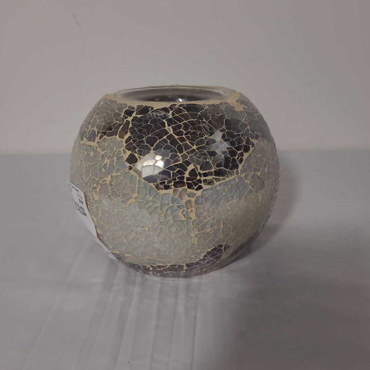 CRACKLE GLASS TEALIGHT HOLDER