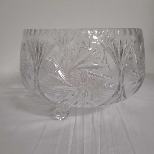 PINWHEEL CRYSTAL FOOTED BOWL