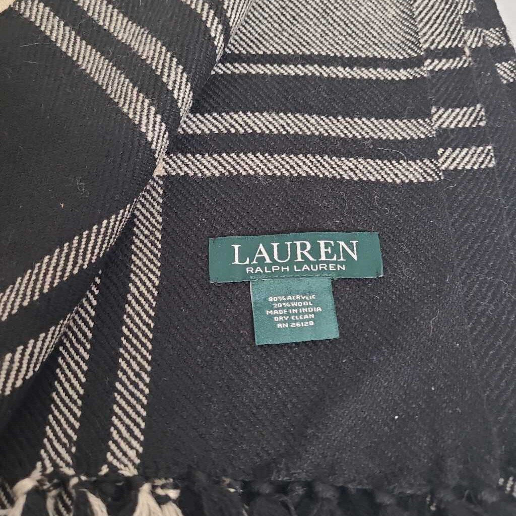 BLACK/CREAM PLAID RAULPH LAUREN SCARF