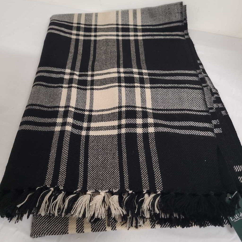 BLACK/CREAM PLAID RAULPH LAUREN SCARF