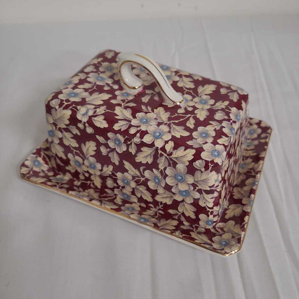 VTGCHINTZ ROYAL BROCADE CHEESE KEEPER/BUTTER DISH