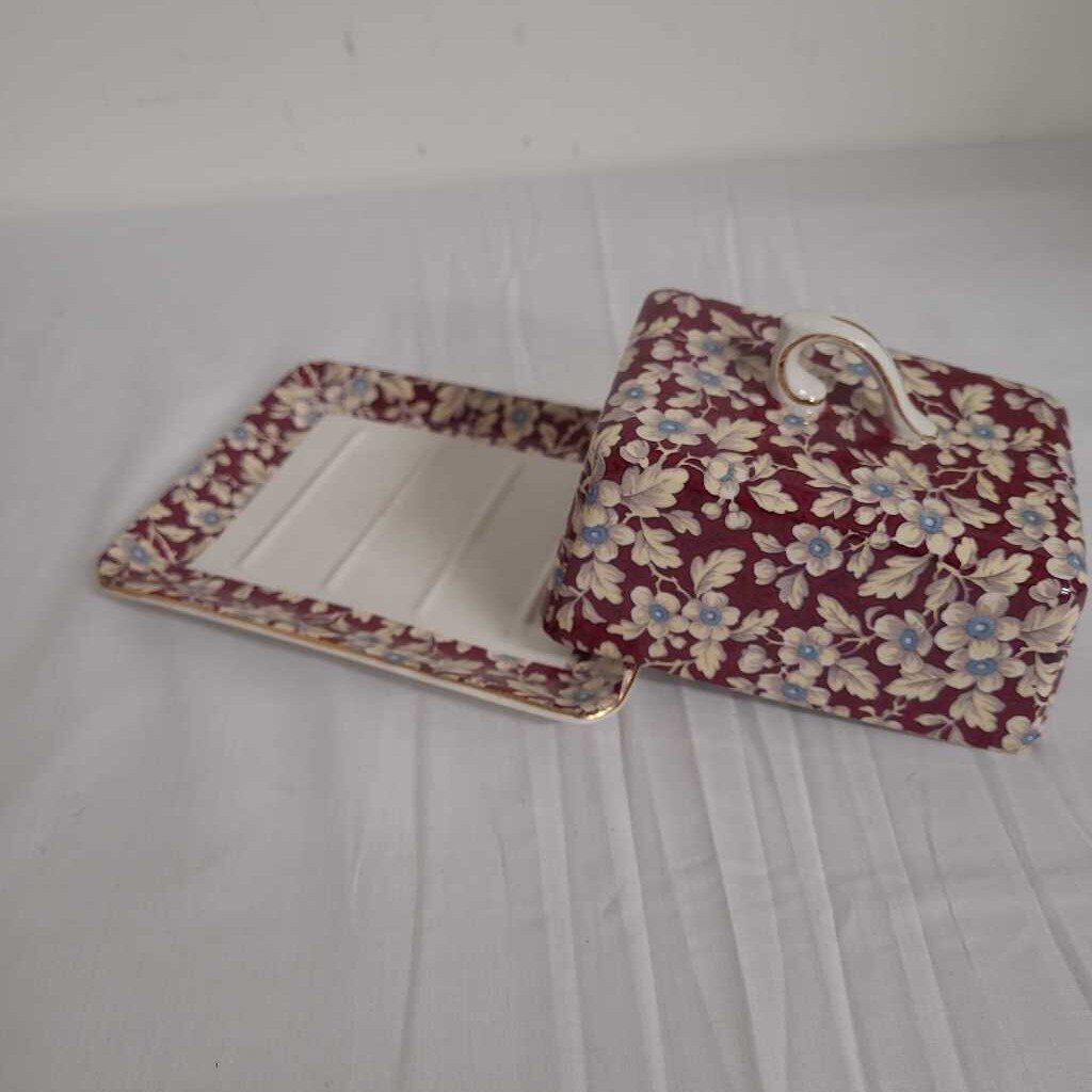 VTGCHINTZ ROYAL BROCADE CHEESE KEEPER/BUTTER DISH