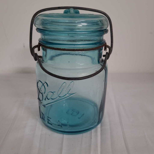 VTG AQUA BLUE MASON JAR