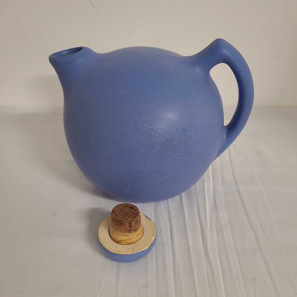 BLUE CERAMIC POT W/CORK