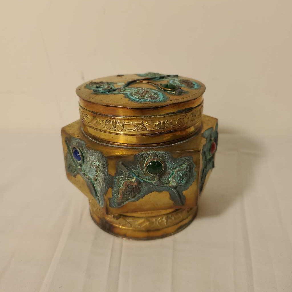 ANTIQUE BRASS TEA CADDY