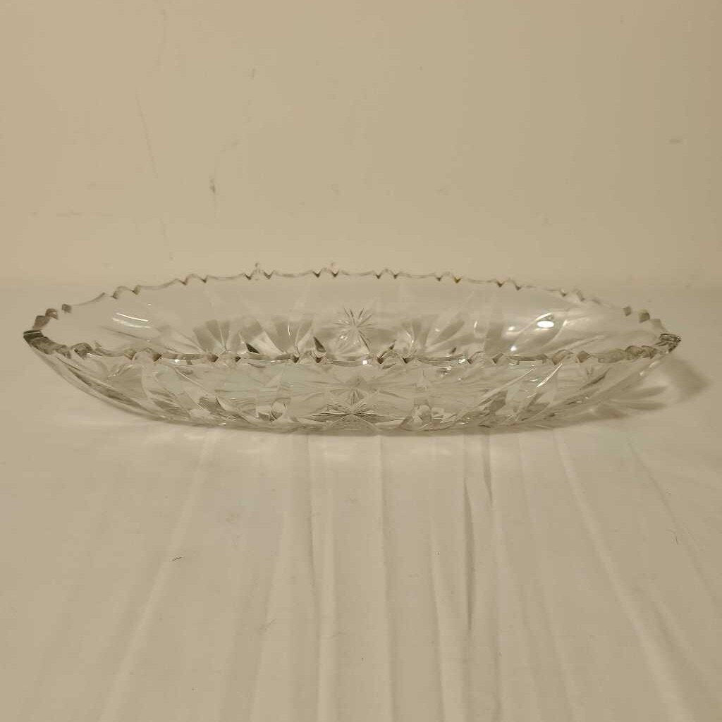 CUT GLASS RELISH TRAY