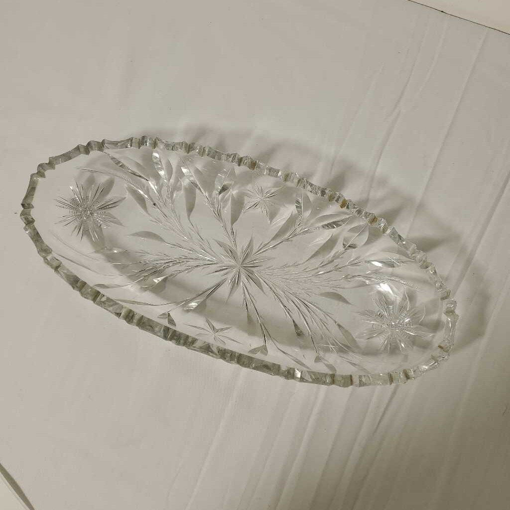 CUT GLASS RELISH TRAY