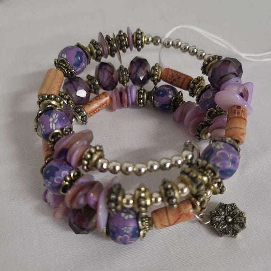 PURPLE BEAD WRAP BRACELET