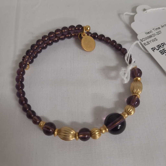 PURPLE & GOLD BEAD WRAP BRACELET