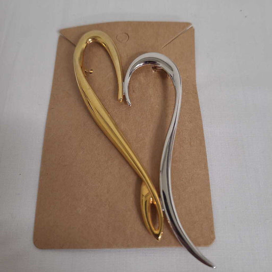 GOLD & SILVER HEART PIN