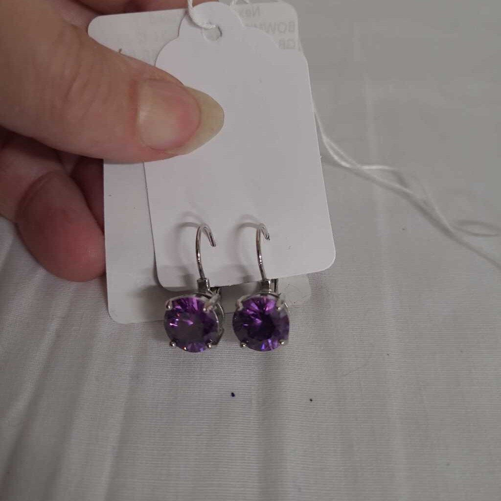 PURPLE STUD EARRINGS