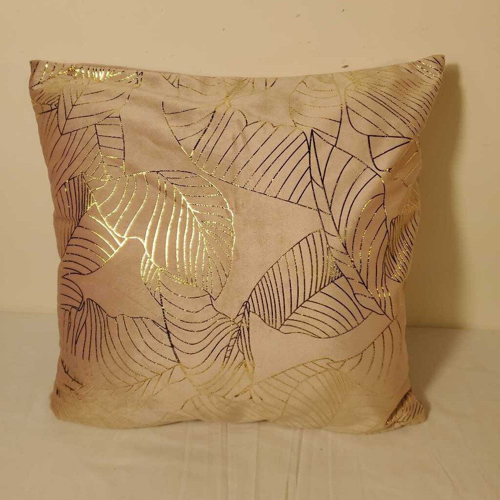 PINK PILLOW W/GOLD LEAF DESIGN