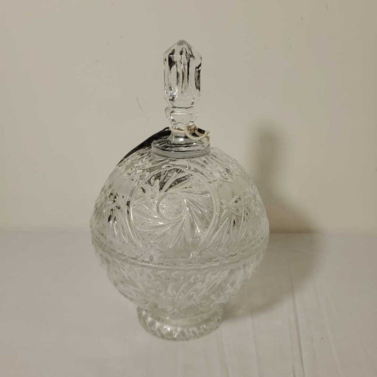 PINWHEEL CRYSTAL COVERED CANDY DISH