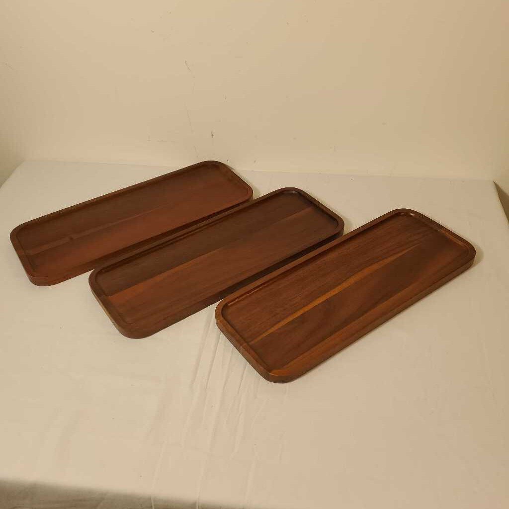 S/3 ACACIA WOOD SERVING PLATTERS - BOX