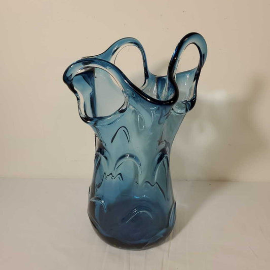 DARK BLUE HAND BLOWN VASE