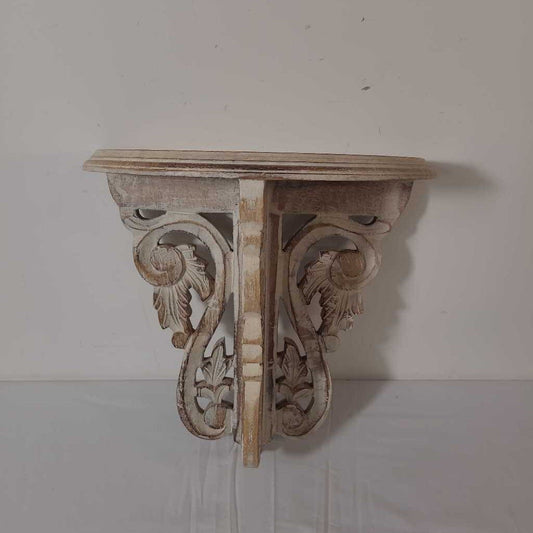 CARVED WOODEN WALL SHELF