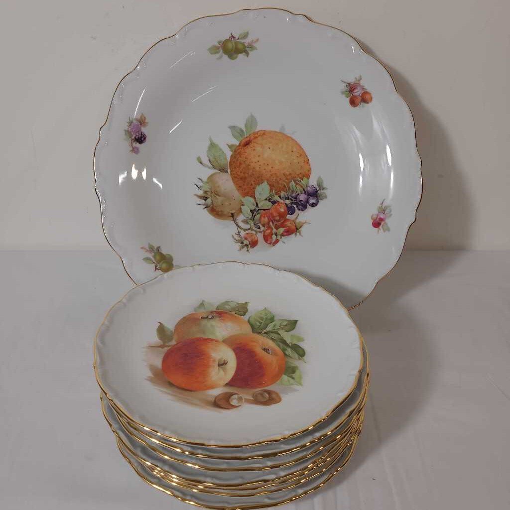 S/8 VTG BAVARIA SCHUMANN ARZBERG FRUIT PLATES