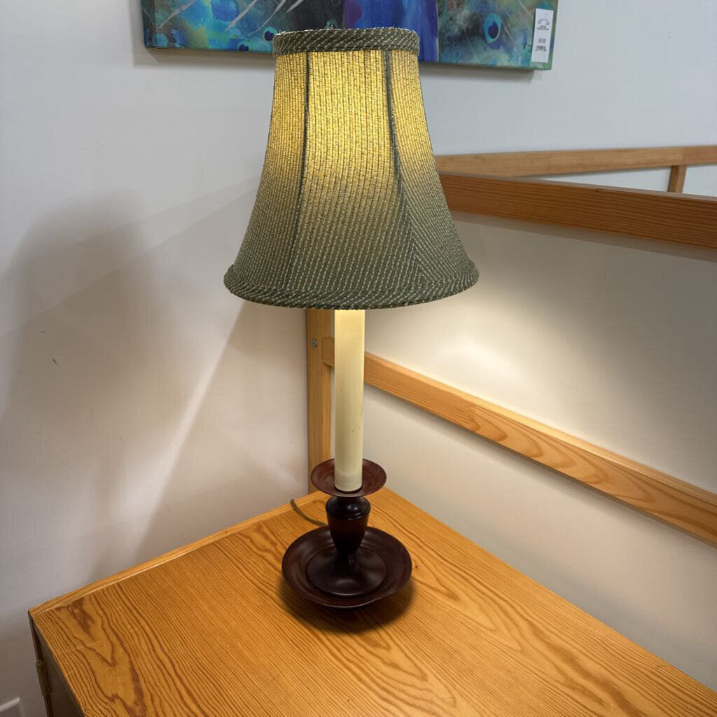 TABLE LAMP WITH GREEN SHADE