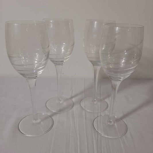 S/4 CRYSTAL WINE GLASSES