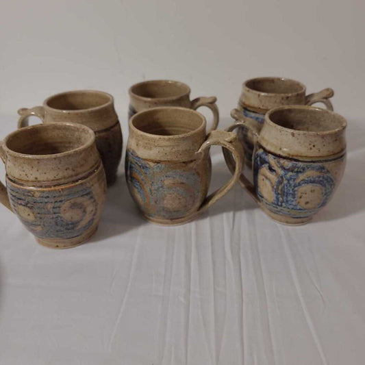 S/6 POTTERY MUGS