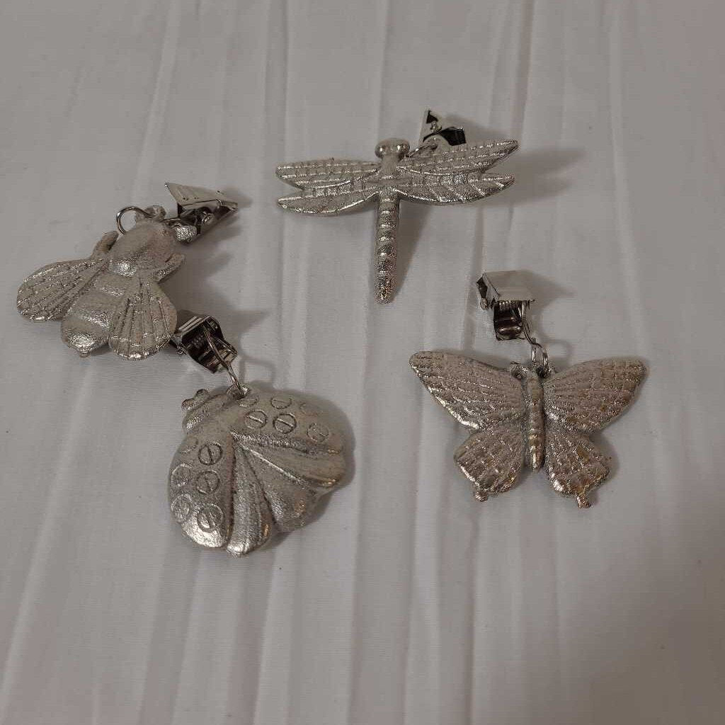 S/4 INSECT WEIGHTED LINEN CLIPS