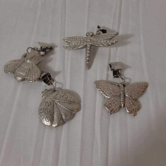 S/4 INSECT WEIGHTED LINEN CLIPS