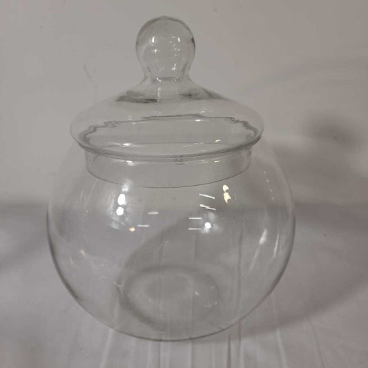 ROUND LIDDED GLASS CANISTER