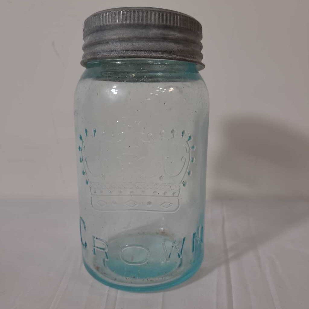 7" BLUE CROWN JAR