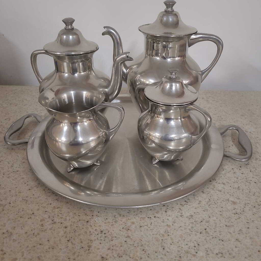 5 PC BOLMETAL STAINLESS STEEL TEA SET